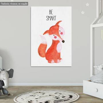 Kids canvas print Woodland animals, Fox painted