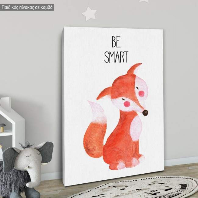 Woodland animals, Αλεπού ζωγραφιστή, παιδικός - βρεφικός πίνακας σε καμβά, 3