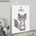 Kids canvas print Woodland animals, Racoon painted