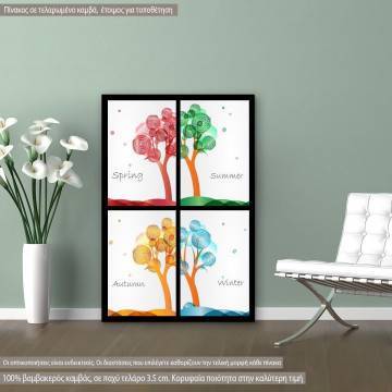 Canvas print Wooden figure  seasons