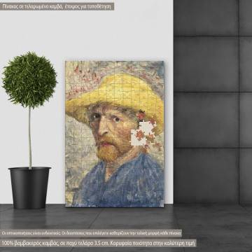 Canvas print Puzzle self portrait reart, (original by van Gogh), reproduction