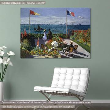 Πίνακας ζωγραφικής Garden at Sainte Adresse, Monet, αντίγραφο σε καμβά