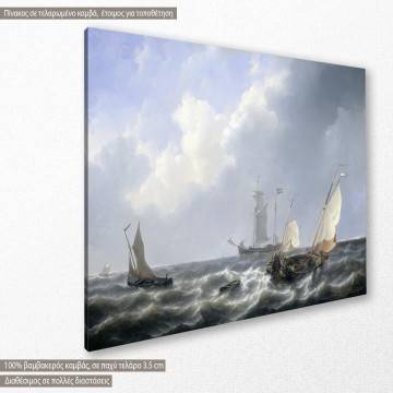 Canvas print Seascape from the Zeeland waters,. Schotel P. J, 2