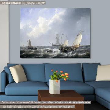 Canvas print Seascape from the Zeeland waters,. Schotel P. J,