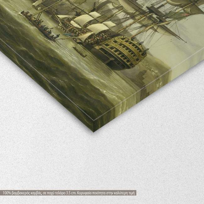Canvas print Anglo-Dutch Fleet in the Bay of Algiers, Baur B., detail