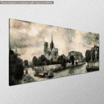 Canvas print Notre Dame de Paris panoramic Framed canvas View 1 2