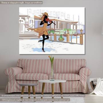 Canvas print Girl with a violin