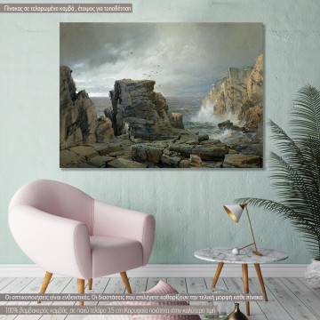 Canvas print A rocky coast, Richards W. T.