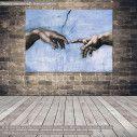 Canvas print The creation of Adam multicolor