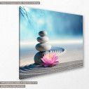 Canvas print  Lily and spa stones in zen garden, side