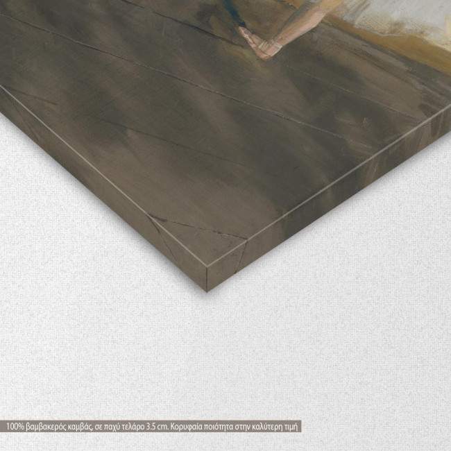 Canvas print Dancers practicing at the barre, Degas E., detail