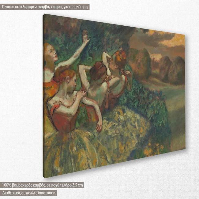 Πίνακας ζωγραφικής Four dancers, Degas E, αντίγραφο σε καμβά, κοντινό