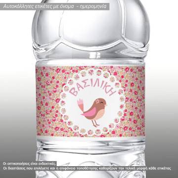 Sticker label Lovely bird floral 2