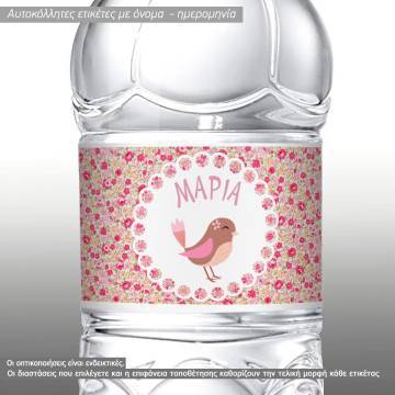 Sticker label Lovely bird floral