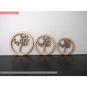 Wooden Tree circle outline cut  decorative figure