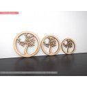 Wooden Tree circle outline cut  decorative figure