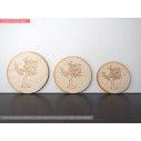 Wooden Tree circle engraved  decorative figure