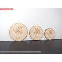 Wooden Tree circle engraved  decorative figure