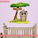 Kids wall stickers Owl at tree