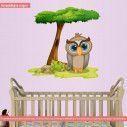 Kids wall stickers Owl at tree
