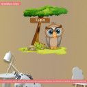 Kids wall stickers Owl at tree