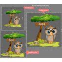 Kids wall stickers Owl at tree