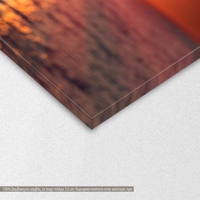 Canvas print Sunset, Sunset in heart hands, detail