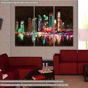 Canvas print Singapore oil painting,  3 panels