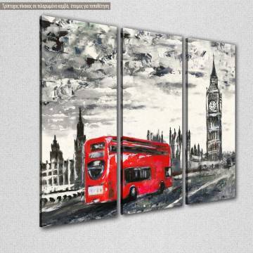 Canvas print Bus in front of Big Ben,  3 panels 2