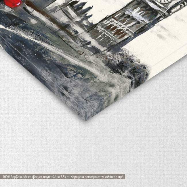 Canvas print Bus in front of Big Ben,  3 panels, detail