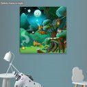 Kids canvas print A night at forest