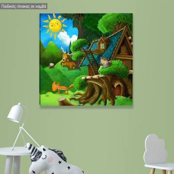 Kids canvas print A day at forest