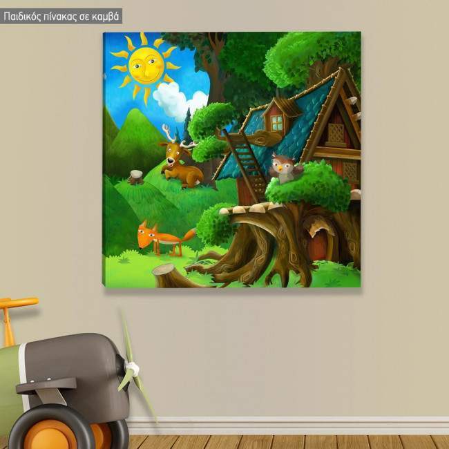 Kids canvas print A day at forest