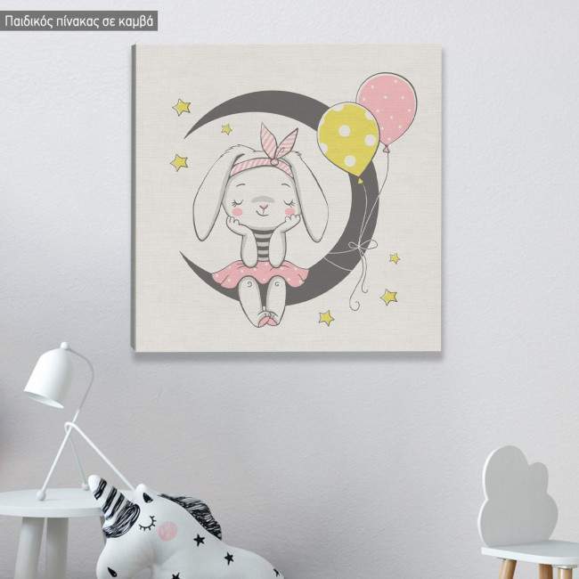 Kids canvas print Dreaming bunny girl