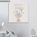 Cute baby bear ballerina, παιδικός πίνακας σε καμβά, αρκουδάκι μπαλαρίνα