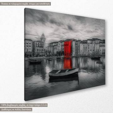 Canvas print Red on gray Framed canvas View 1 2
