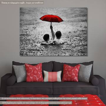 Canvas print Rainy day at sea