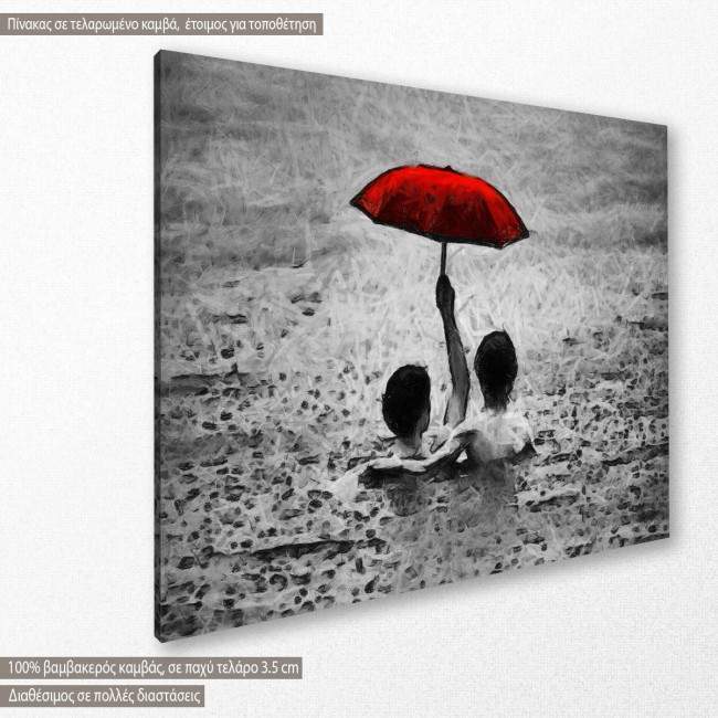 Canvas print Rainy day at sea, side