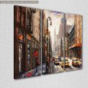 Canvas printNew York, Street view of New York,  3 panels, side
