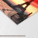 Canvas print Eiffel, red sunset,  3 panels, detail