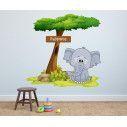 Kids wall stickers Elephant at tree