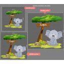 Kids wall stickers Elephant at tree