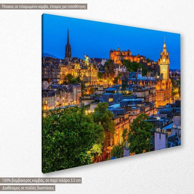 Edinburgh cityscape in the evening, Scotland, πίνακας σε καμβά, κοντινό
