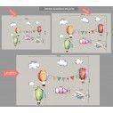 Kids wall stickers Hot air balloons, clouds, airplane