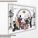 Canvas print Musicians in the old city, side