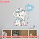 Kids wall stickers Elephant little sailor