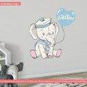Kids wall stickers Elephant little sailor