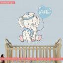 Kids wall stickers Elephant little sailor