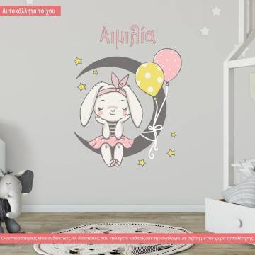 Kids wall stickers Dreaming bunny girl
