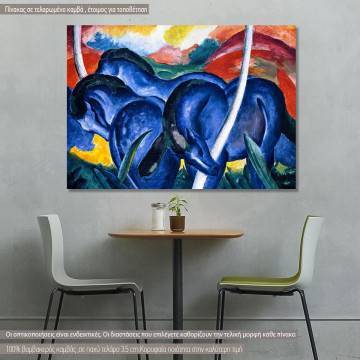 Canvas print Large blue horses, Marc Franz